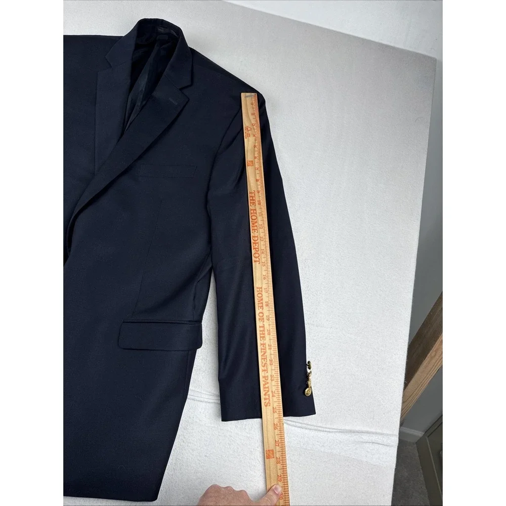 Lauren Ralph Lauren Mens Black Blazer 46L  Gold Buttons Wool Classic Office